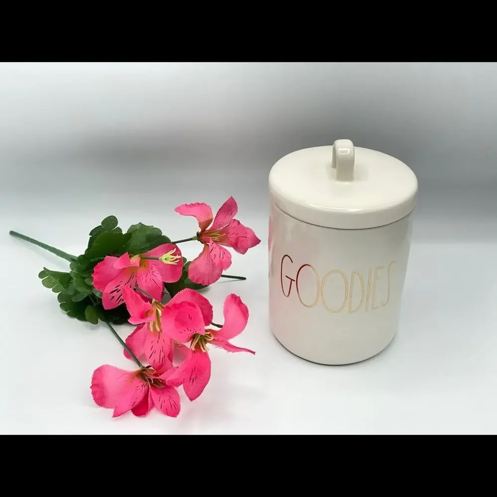 Rae Dunn GOODIES Canister LL Gold Iridescent Farmhouse Kitchen Decor Storage